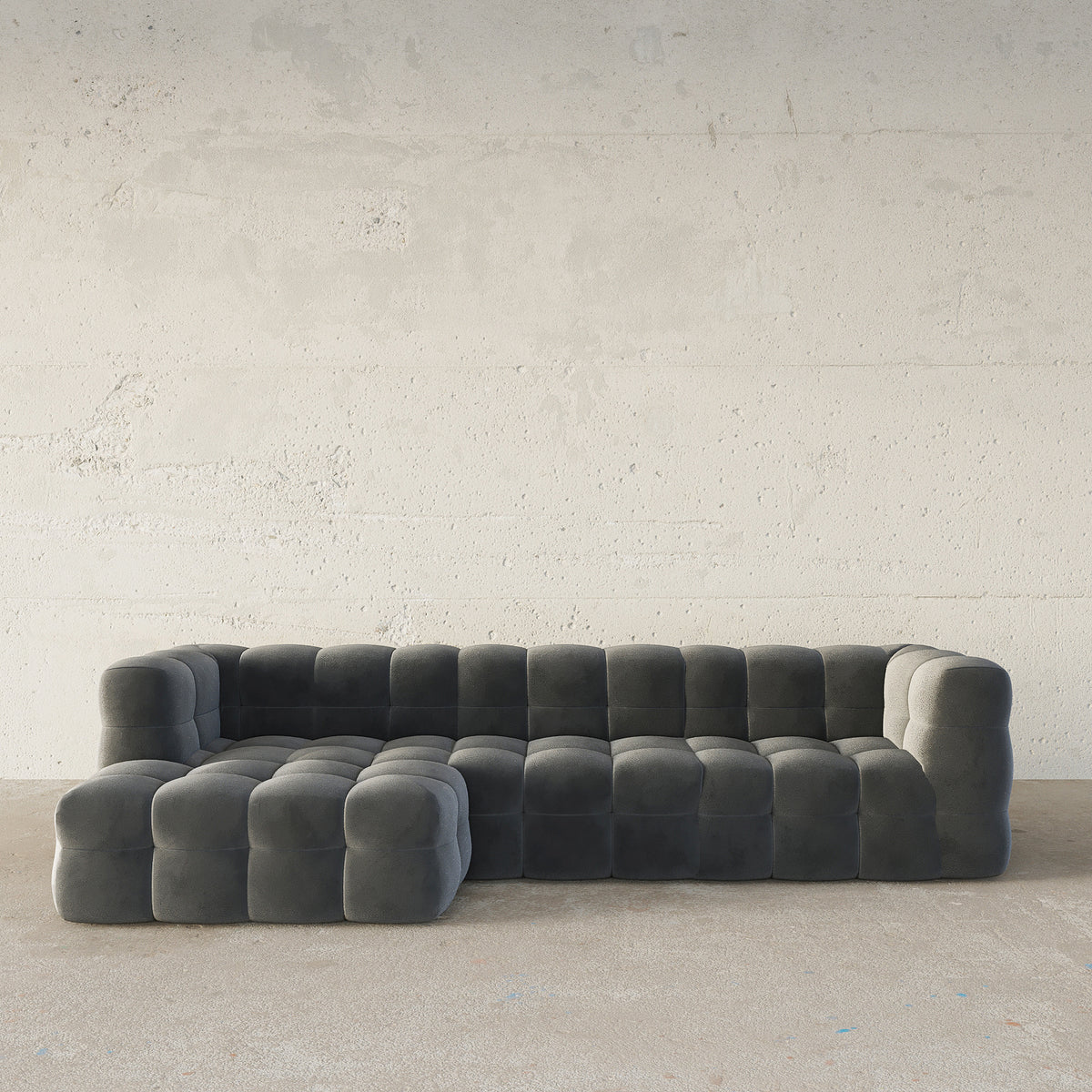 Veyron L-Shape Sofa / Cotton Velvet