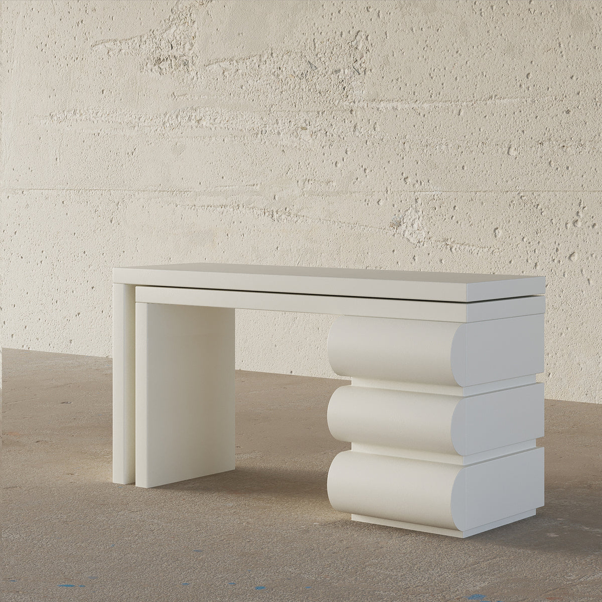 Valentina Office Desk / Matt Off-White