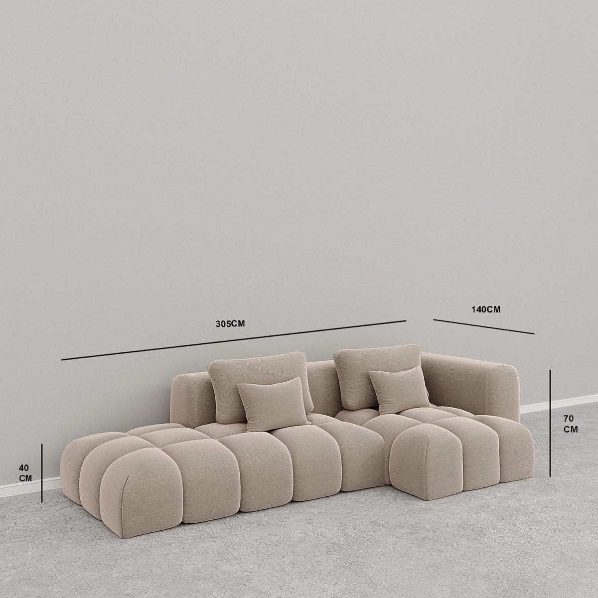 Ava Sofa L Shape / Matt Velvet - Walls Nation