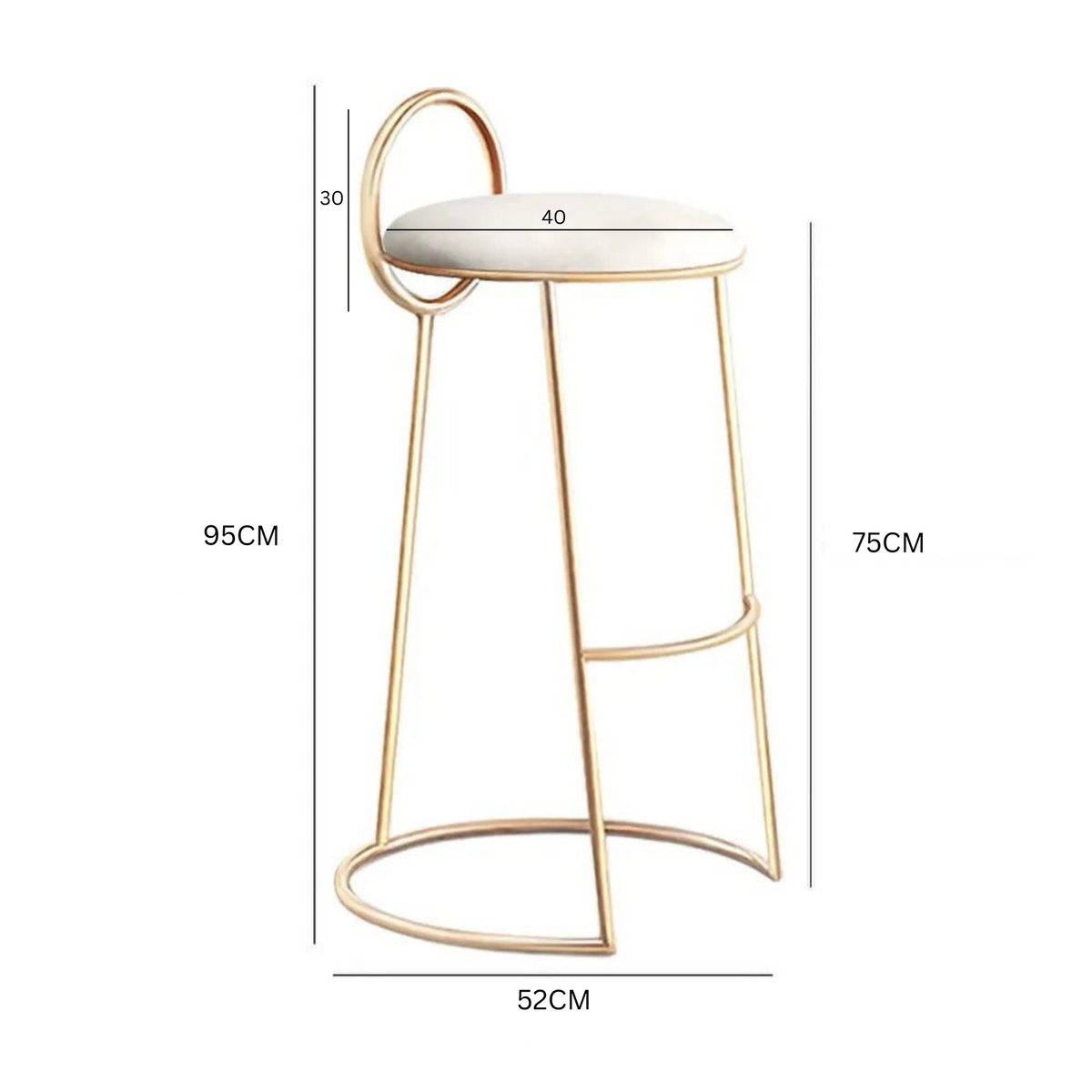 Della Bar Stool / Non Fade Gold