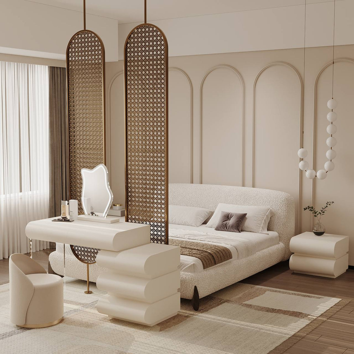 Valentina Platform Bed / Full Boucle