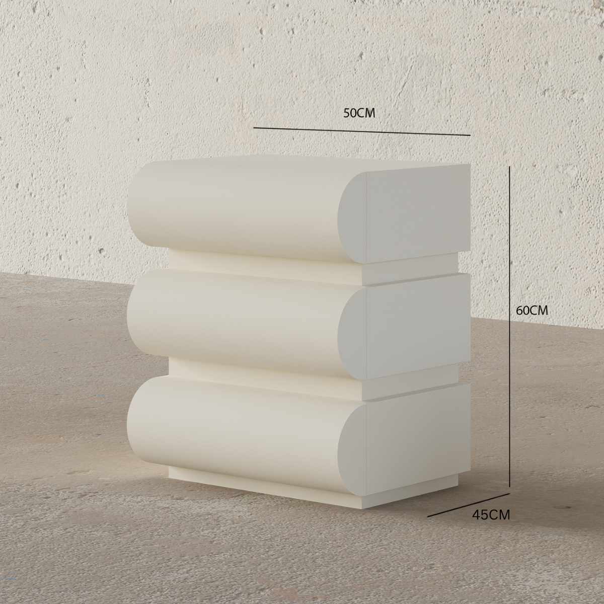 Valentina 3 Drawer Nightstand