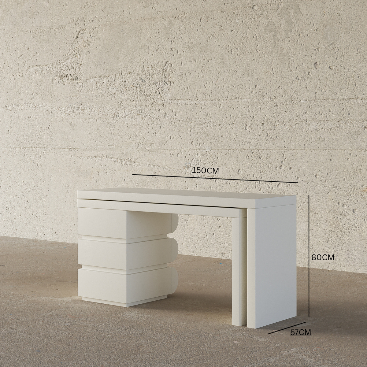 Valentina Office Desk / Matt Off-White