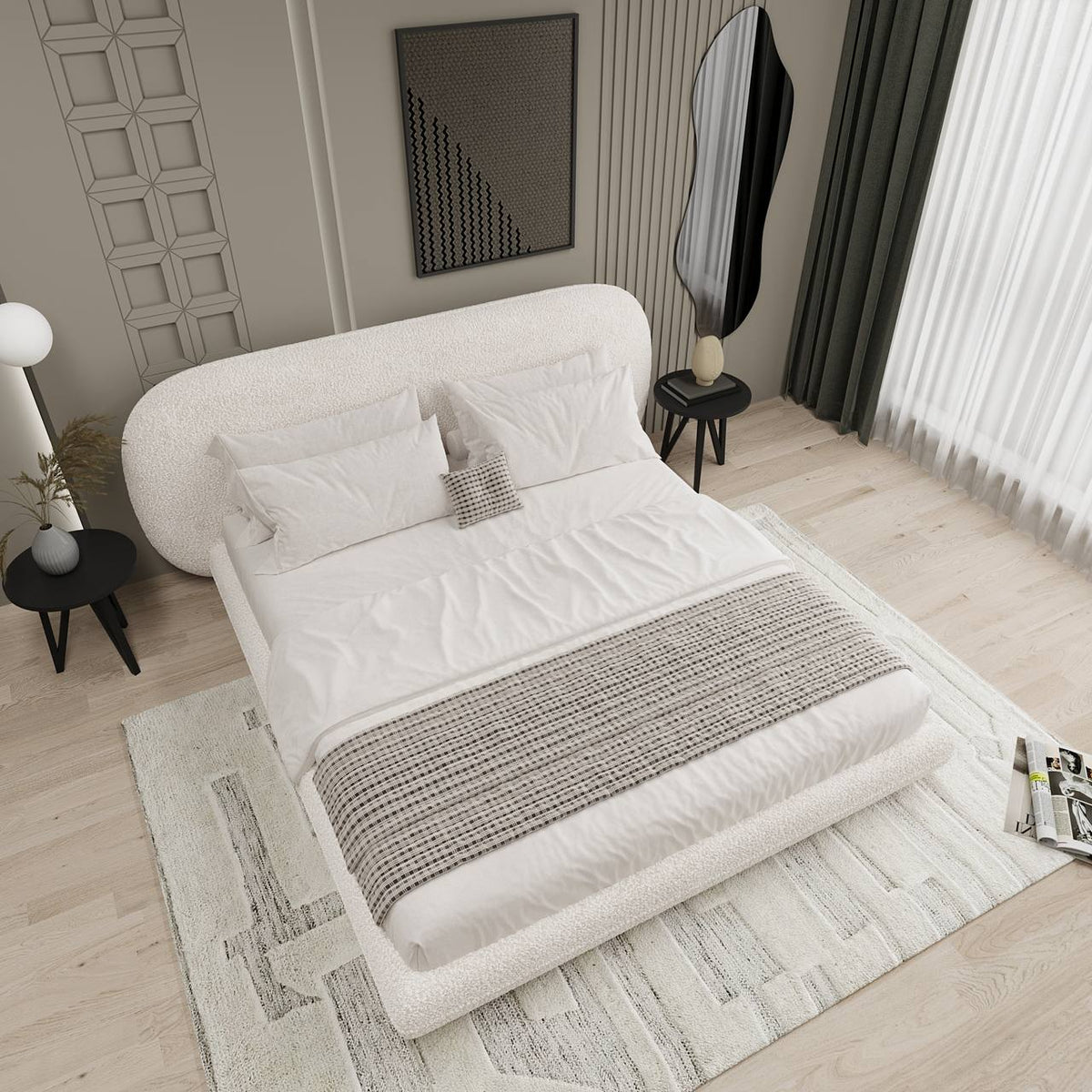 Fellow Bed / White Boucle - Walls Nation