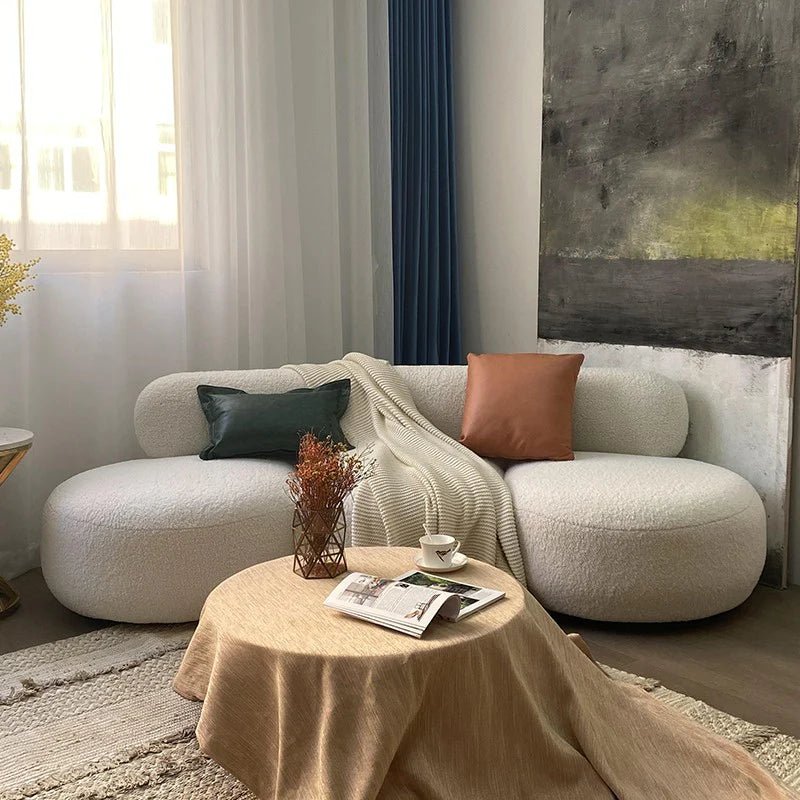 Hove Curved Sofa Wool Fleece Upholstery