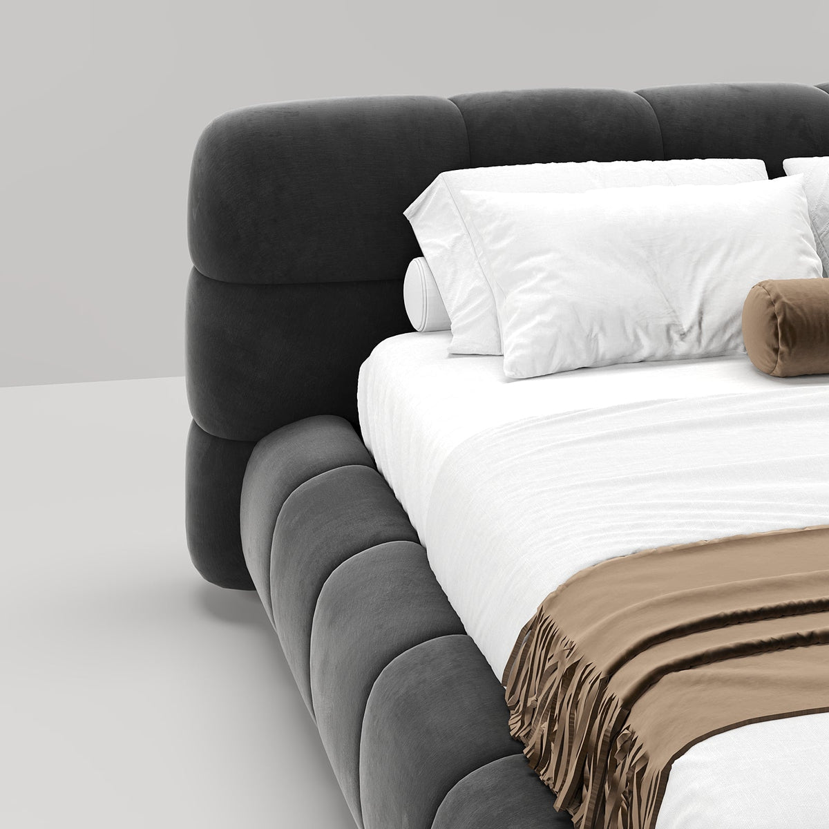 Lumi Bed / Upholstery Velvet - Walls Nation