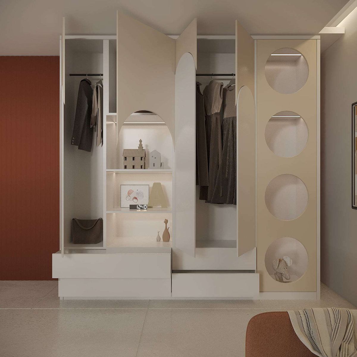 Juno Closet (Off-White & Beige)