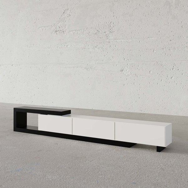Kyree Extendable TV Unit / 250W x 40D CM / Black – premium TV Tables by Walls Nation UAE & Saudi Arabia