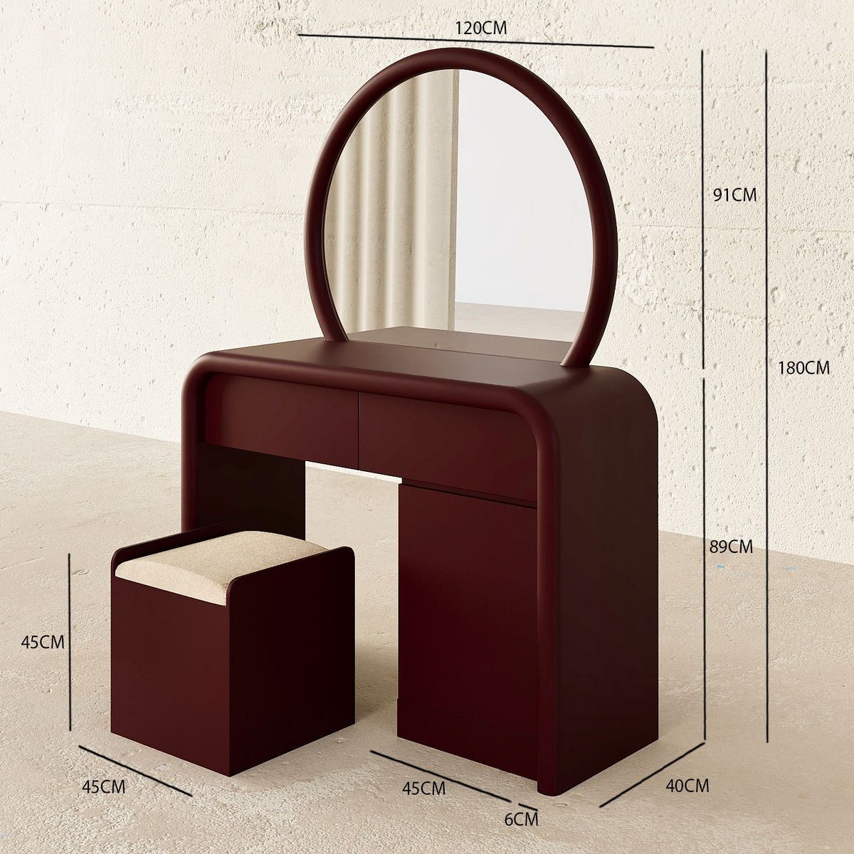 Jenny Make-Up Vanity (Maron)
