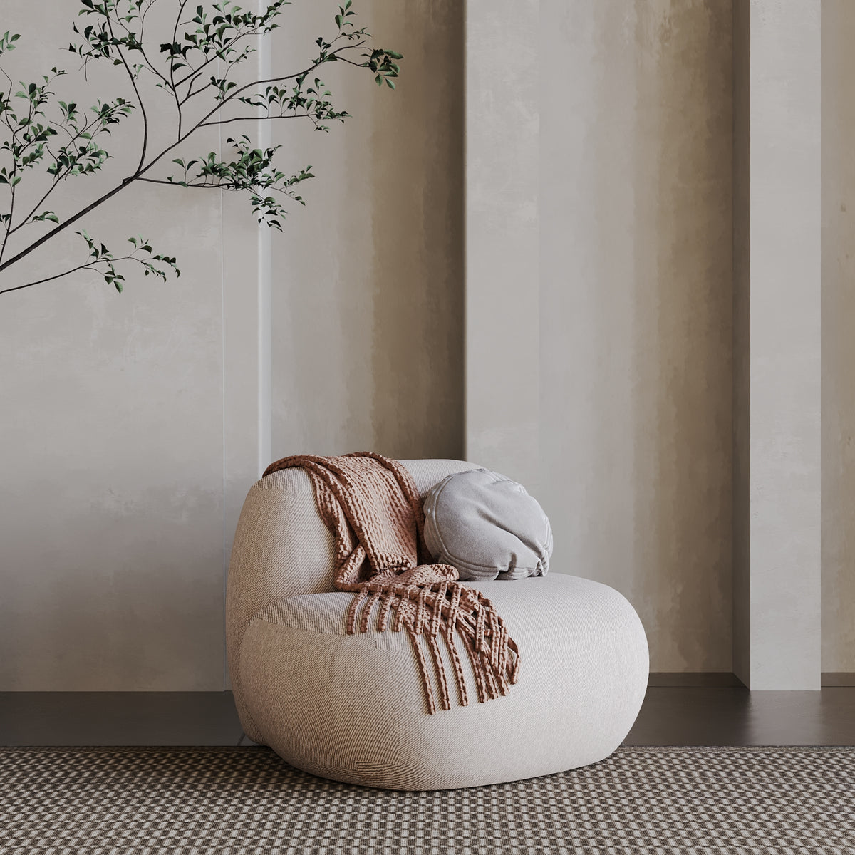 Beige Cotton-Blend