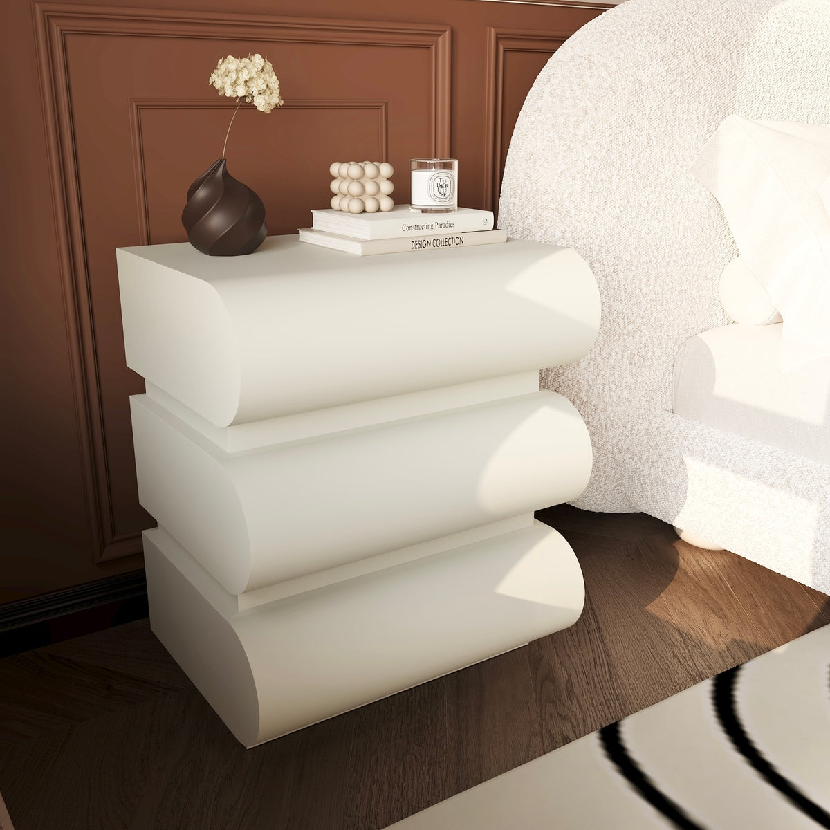 Valentina 3 Drawer Nightstand