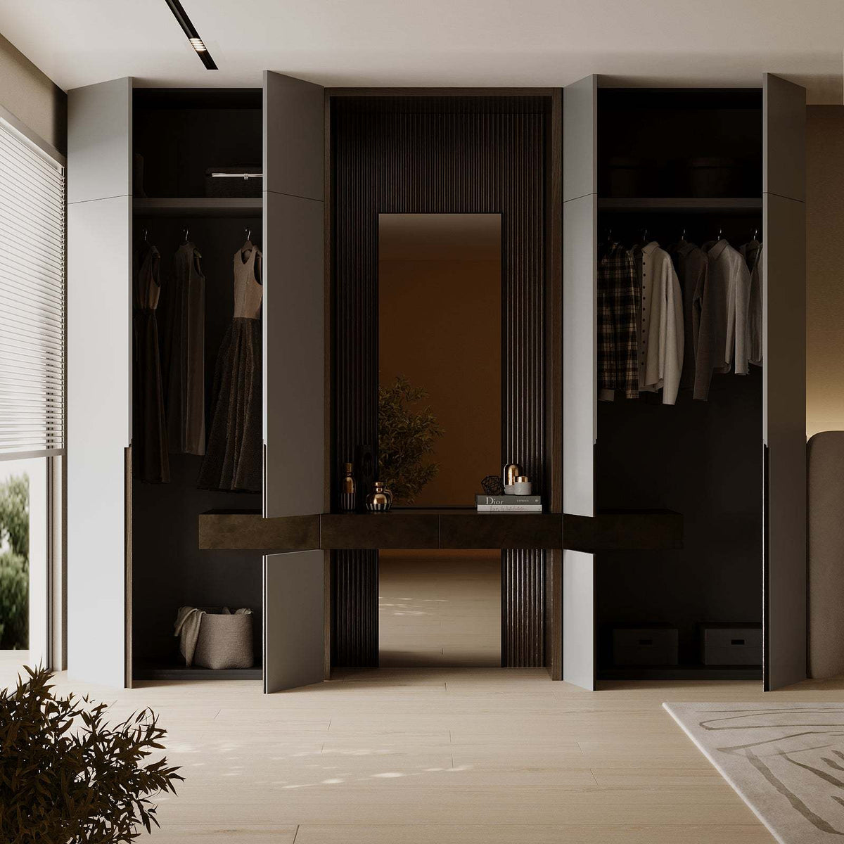 Lumina Closet (Off-White & Walnut)