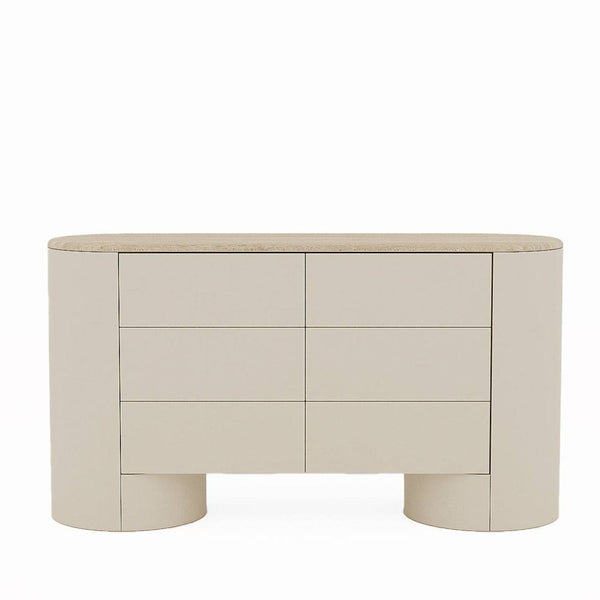Zelda Dresser / Travertine Top – premium Dressers by Walls Nation UAE & Saudi Arabia