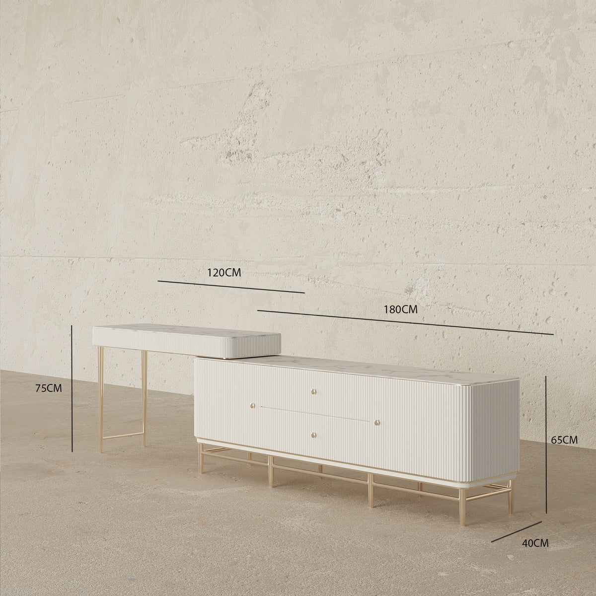 Myles Makeup Vanity / 300 x 40 CM