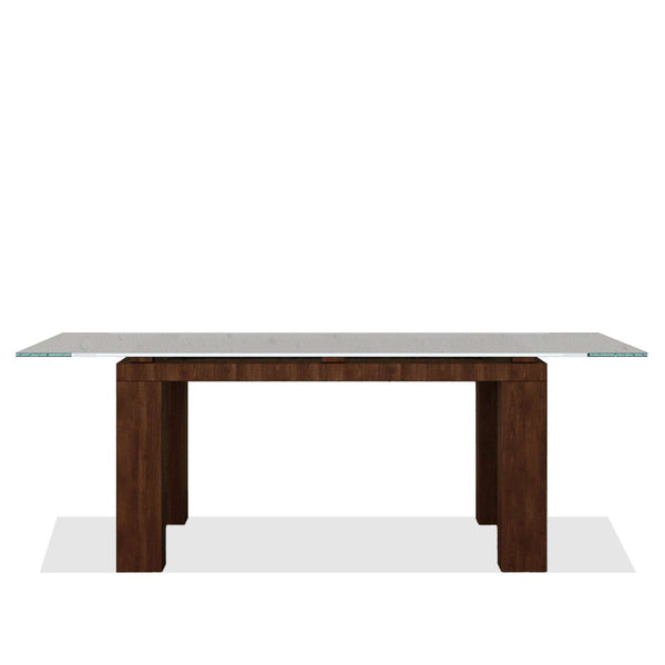 Milano Dining Table / Walnut & Glass – premium Dining Table by Walls Nation UAE & Saudi Arabia