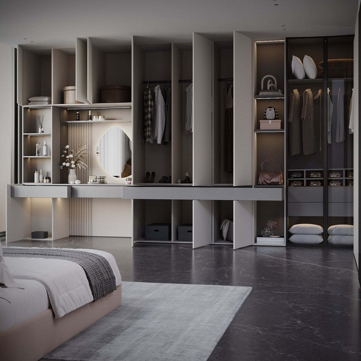 Estella Closet (Off-White & Grey)