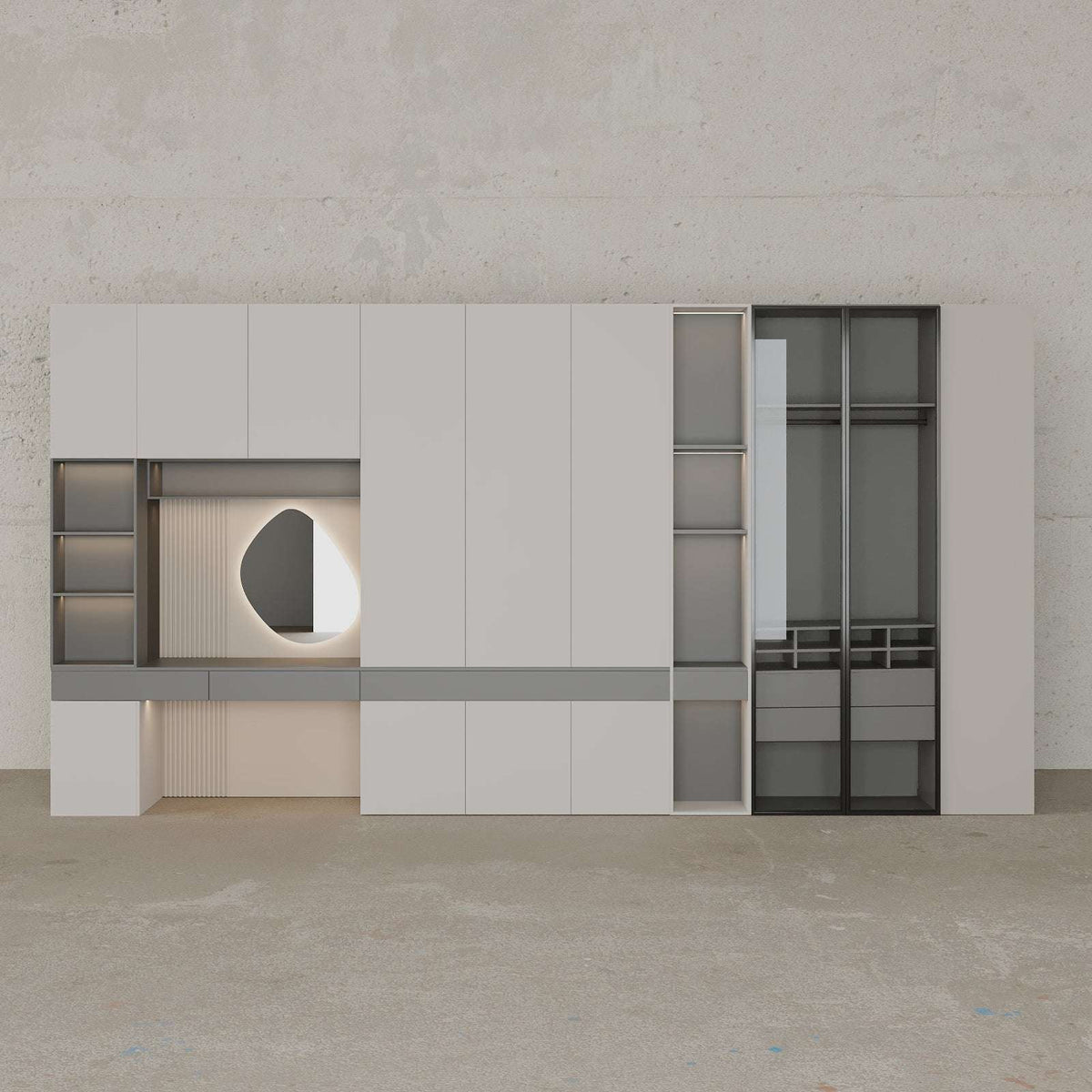 Estella Closet (Off-White & Grey)