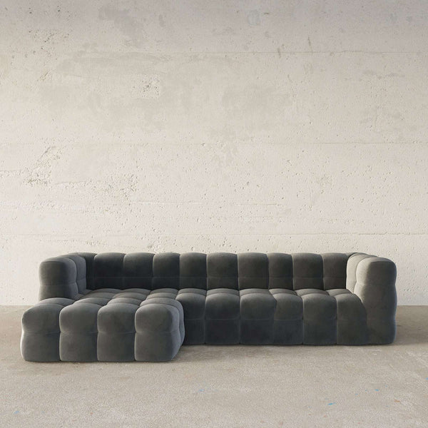 Veyron L-Shape Sofa / Cotton Velvet – premium Sofas by Walls Nation UAE & Saudi Arabia