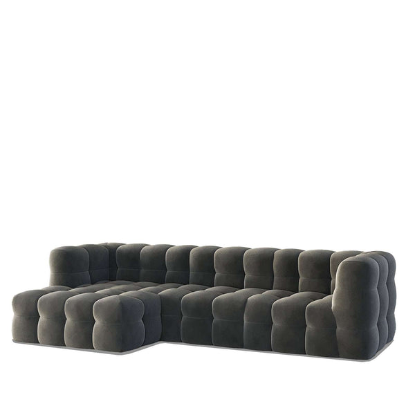 Veyron L-Shape Sofa / Cotton Velvet – premium Sofas by Walls Nation UAE & Saudi Arabia