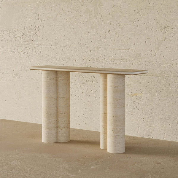 Venice Console Table / Full Travertine – premium Console by Walls Nation UAE & Saudi Arabia