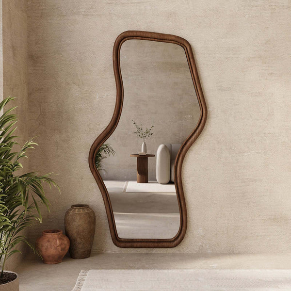 Parla Mirror / Walnut Finish – premium Mirror by Walls Nation UAE & Saudi Arabia