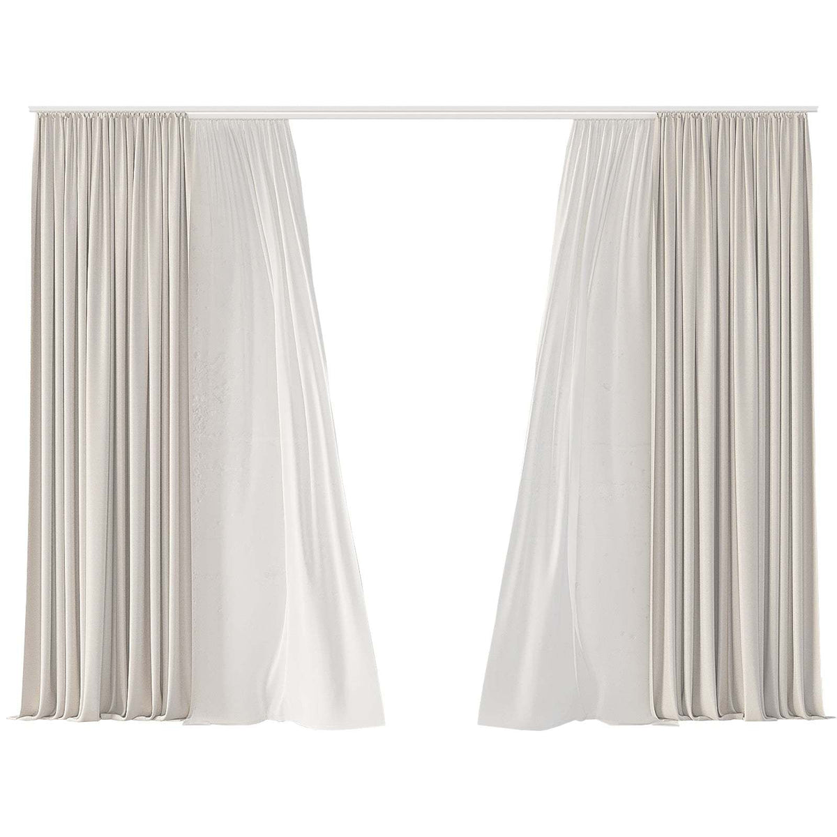 Celeste Curtain white chiffon cream blackout double layer drapes for light control and privacy