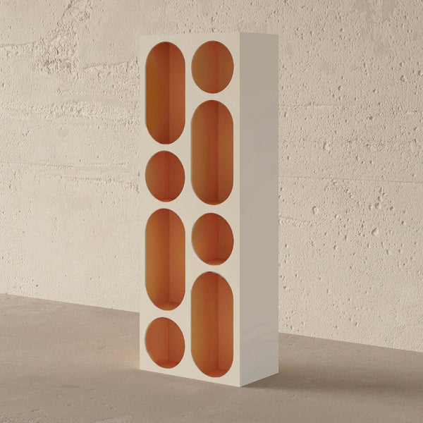 Cloudera Shelving Unit V1 (Off-White & Orange) – premium Shelving by Walls Nation UAE & Saudi Arabia