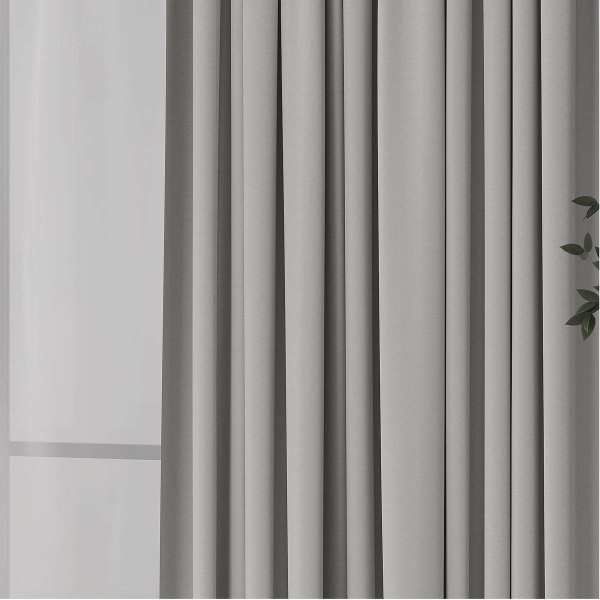 Haven Curtain / White Chiffon Grey Black-Out Double Layer