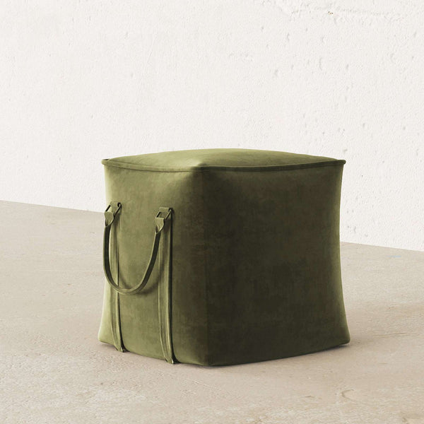 Olive Poufs / Velvet Upholstery – premium Pouf by Walls Nation UAE & Saudi Arabia