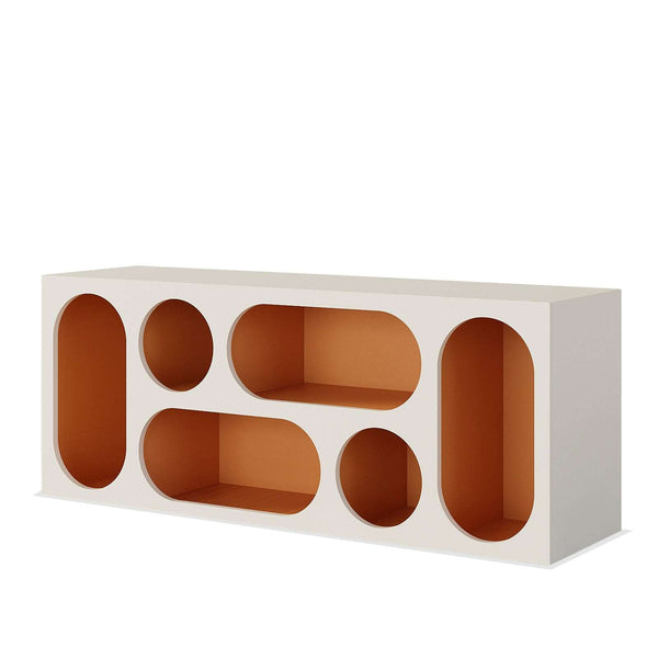 Cloudera Cabinet Display V2 (Off-White & Orange) – premium Cabinets & Storage by Walls Nation UAE & Saudi Arabia