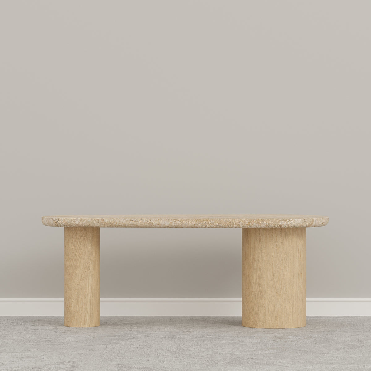 ( Large ) Travertine & Solid Wood