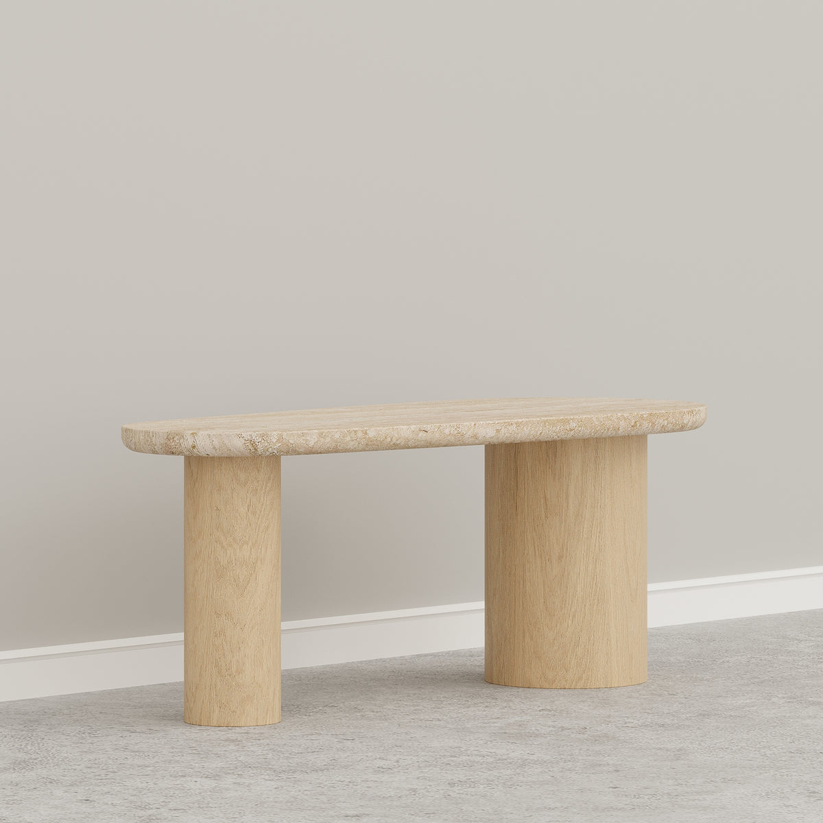 ( Large ) Travertine & Solid Wood