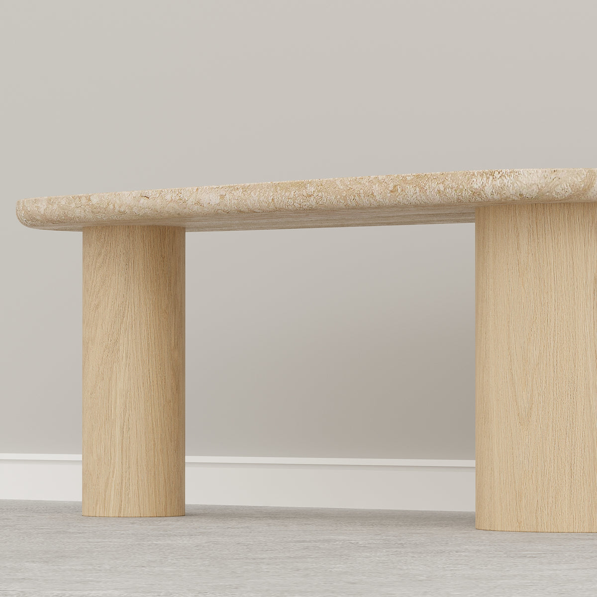( Large ) Travertine & Solid Wood