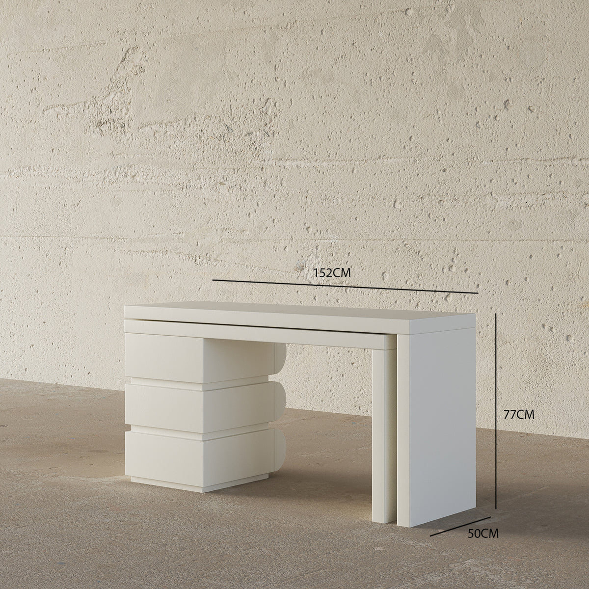 Valentina Office Desk / Matt Off-White