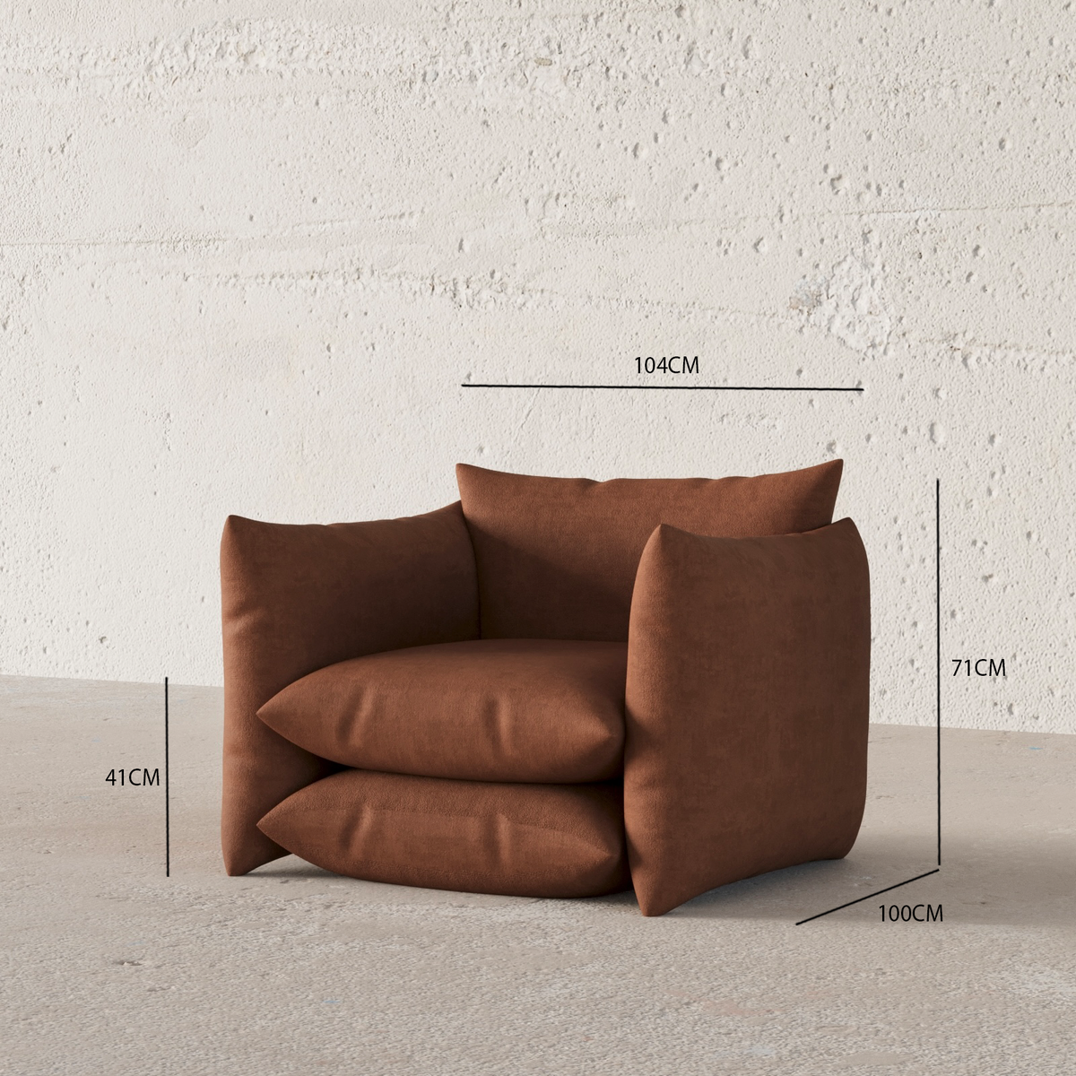 Pillows Armchair / Stripped Satin