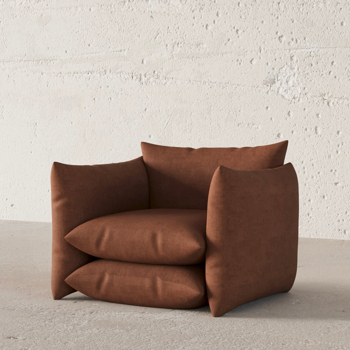 Pillows Armchair / Stripped Satin
