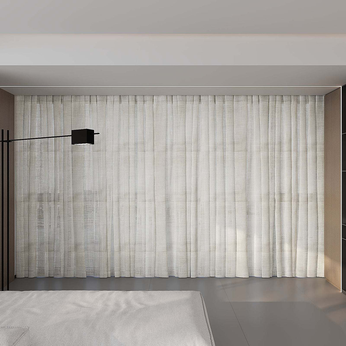 Adelina Curtain / Thick White Linen One Layer