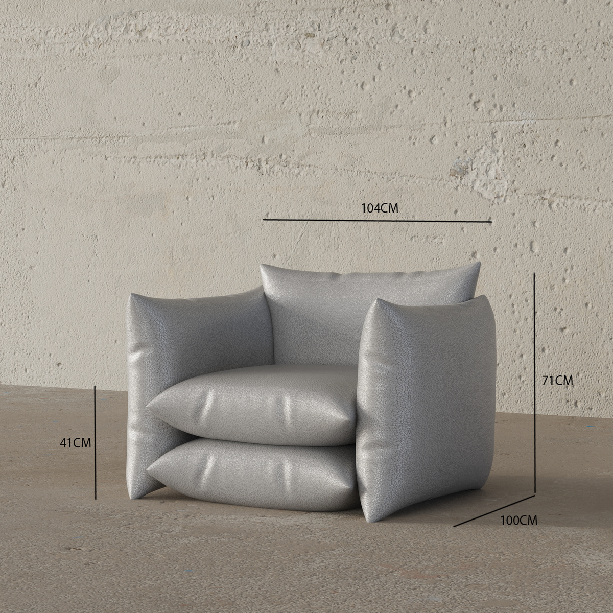 Pillows Armchair / Stripped Satin