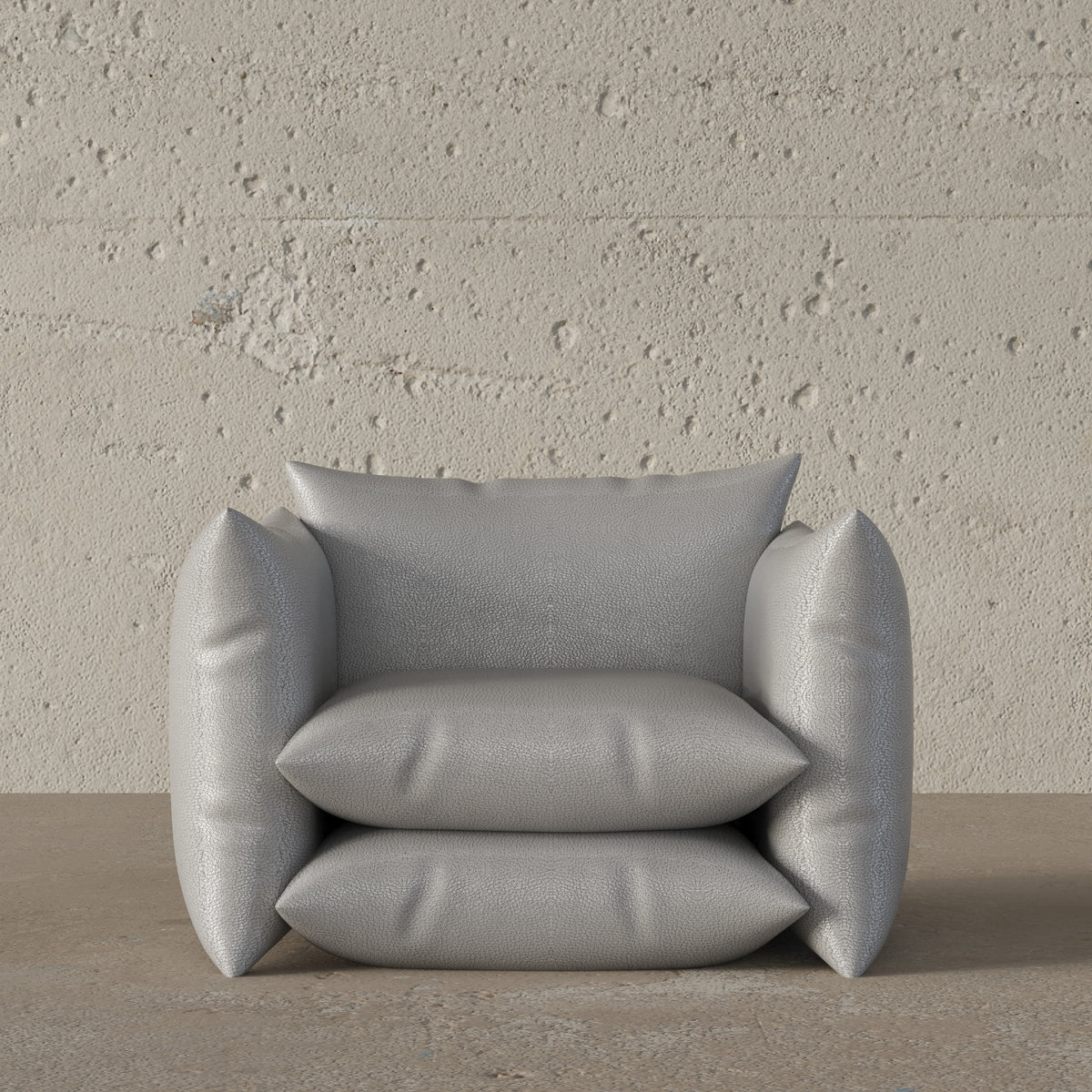 Pillows Armchair / Stripped Satin