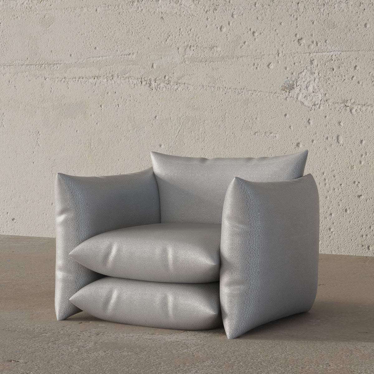 Pillows Armchair / Stripped Satin