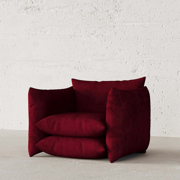 Pillows Armchair (Burgundy) – premium Armchair by Walls Nation UAE & Saudi Arabia