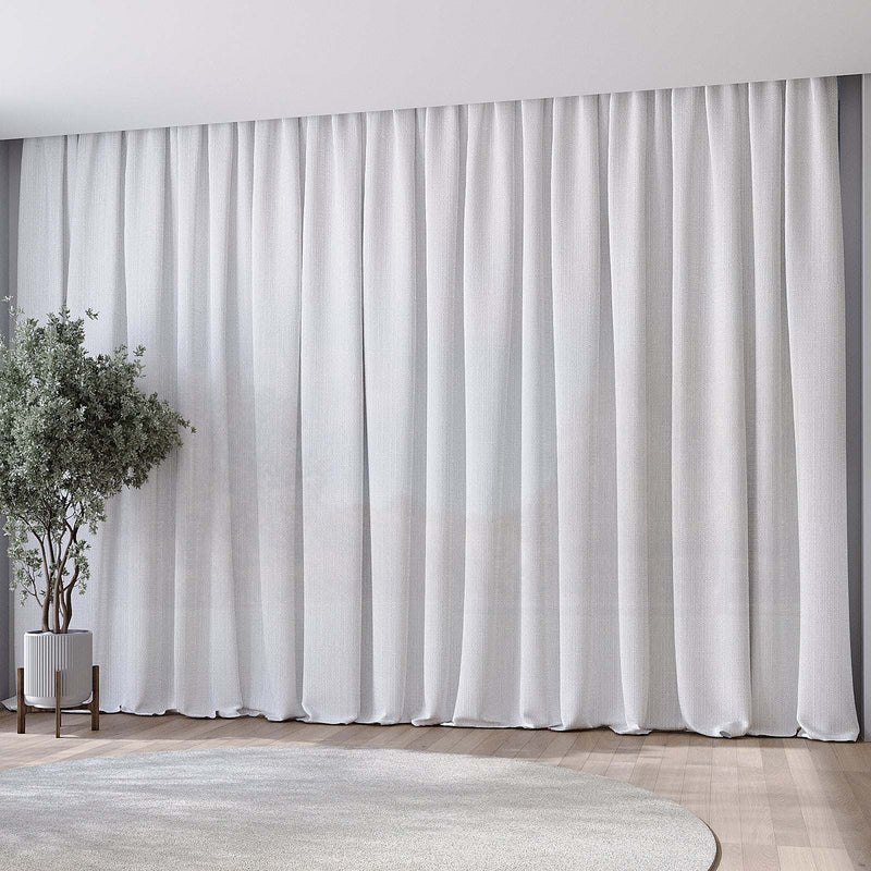 Snowly Curtain / Pure White Linen One Layer