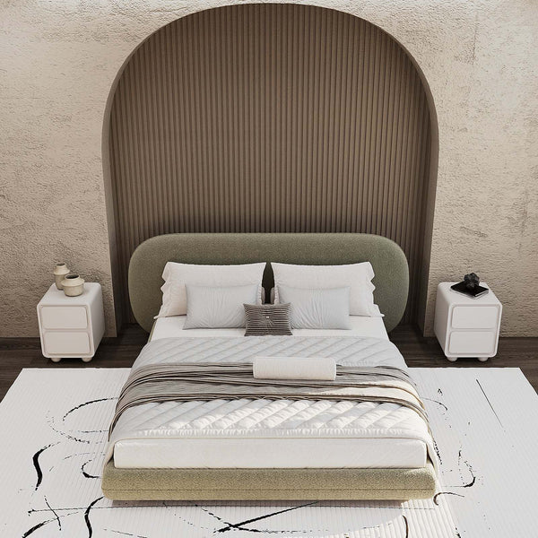 Fellow Bed / Lime Boucle – premium Bed by Walls Nation UAE & Saudi Arabia