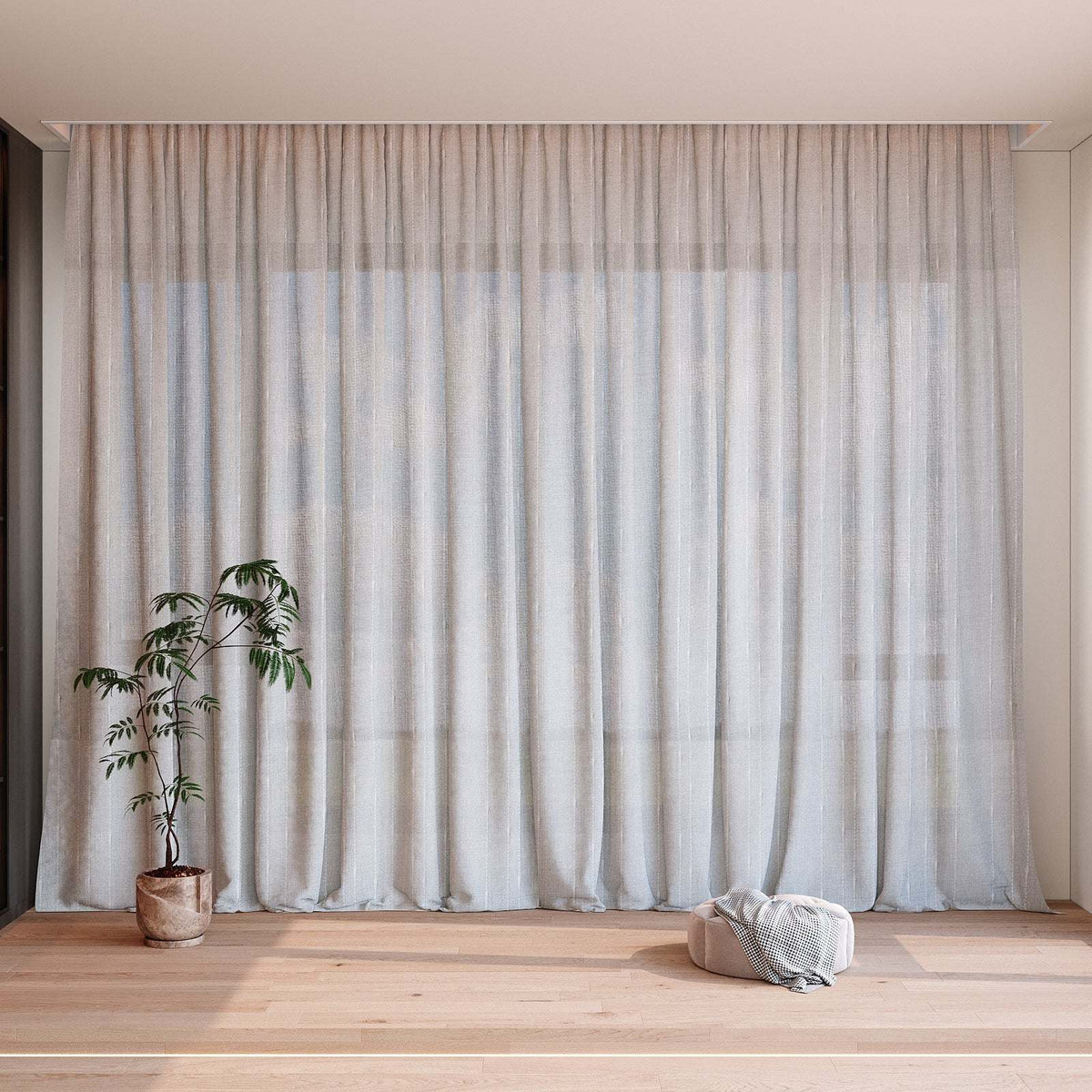 Lino Curtain / Beige Linen One Layer