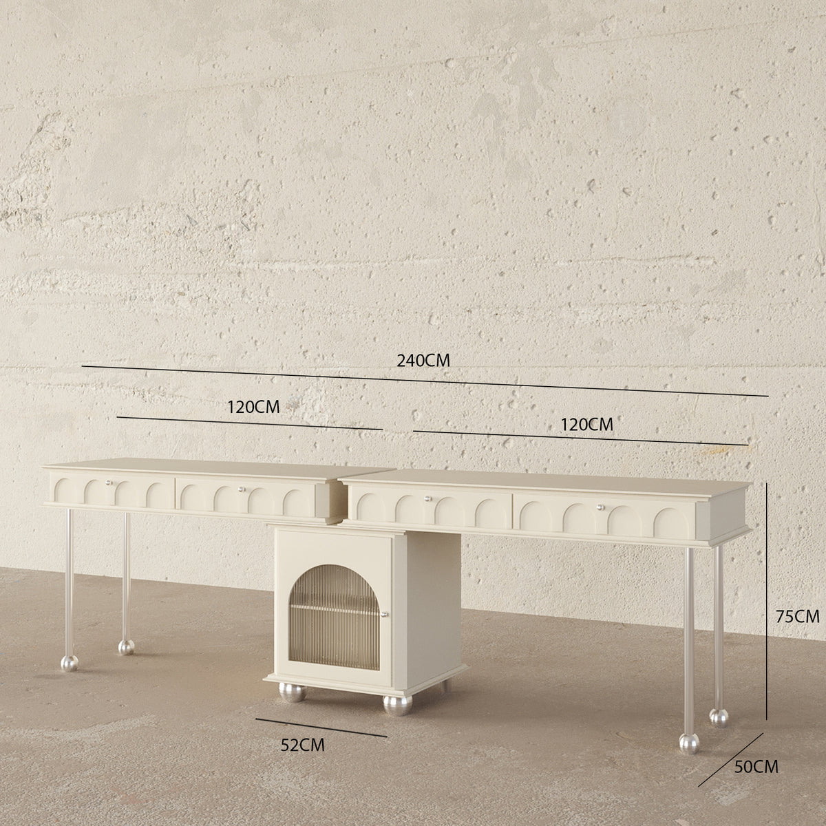 Reveal Double Desk / 240 x 50 CM