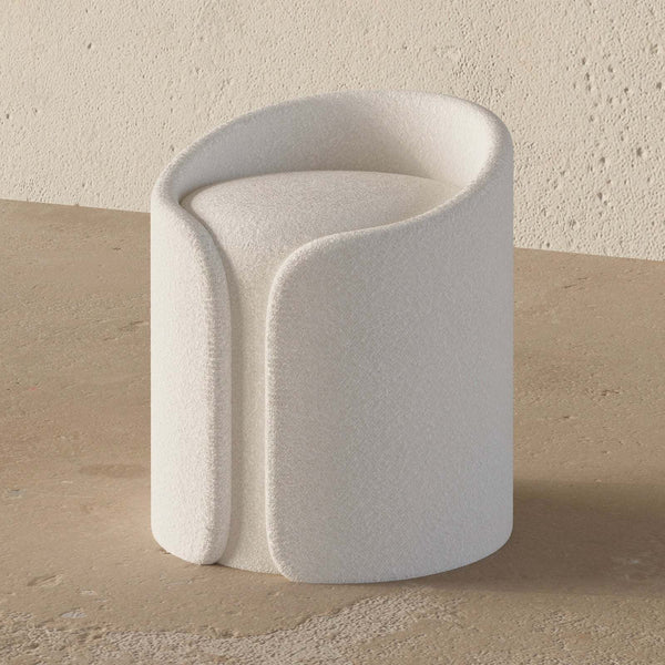 Yeti Stool / Boucle Upholstery – premium Ottoman by Walls Nation UAE & Saudi Arabia