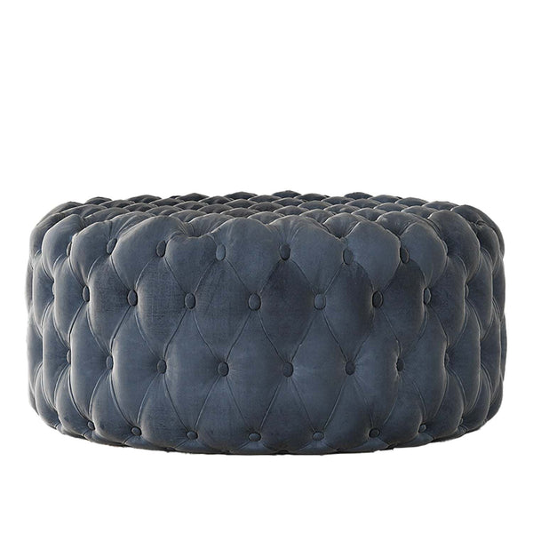 Miya Round Ottoman / 90 x 90 CM Velvet/Leather Upholstery – premium Ottoman by Walls Nation UAE & Saudi Arabia