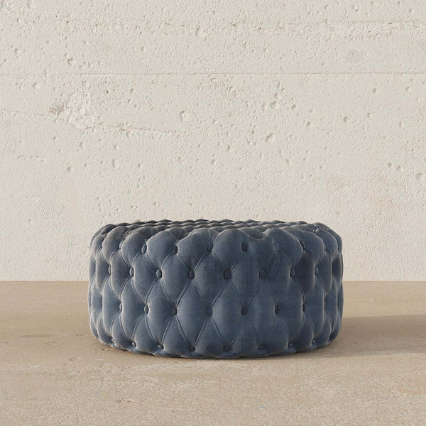 Miya Round Ottoman / 90 x 90 CM Velvet/Leather Upholstery – premium Ottoman by Walls Nation UAE & Saudi Arabia