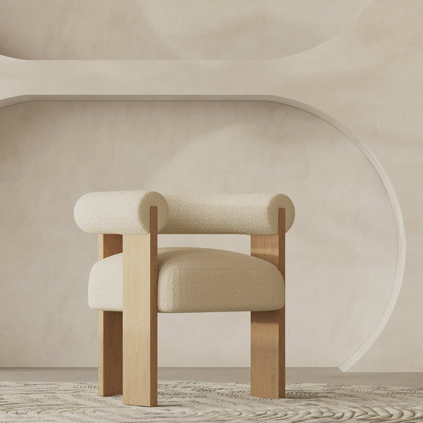 Micah Armchair / White Boucle – premium Armchair by Walls Nation UAE & Saudi Arabia
