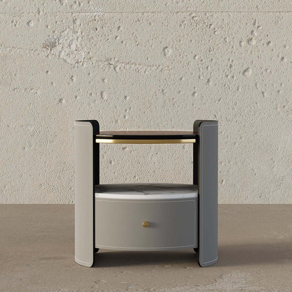 Johnny Round Leather Nightstand – premium Nightstand by Walls Nation UAE & Saudi Arabia